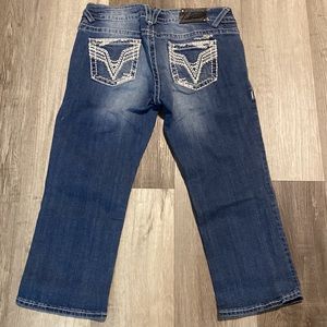 Vigoss womens blue jeans the chelsea capris size 9/11 length 21